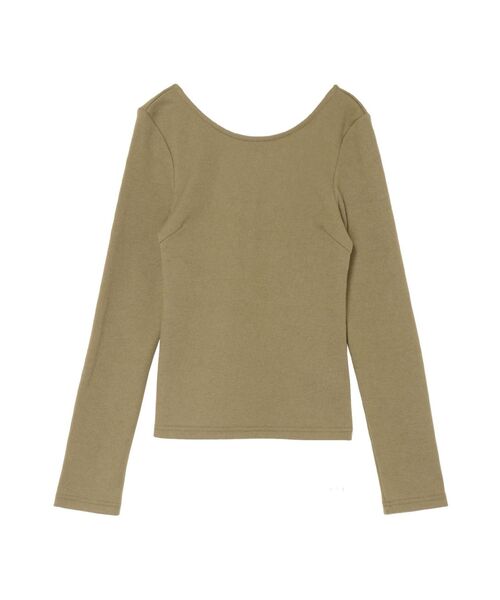 EVRIS(エヴリス)の「【WEB限定】バックオープンリブトップス(Tシャツ/カットソー・レディース・ホワイト/ブラック/ピンク/モカ・FREE)」の13枚目の写真