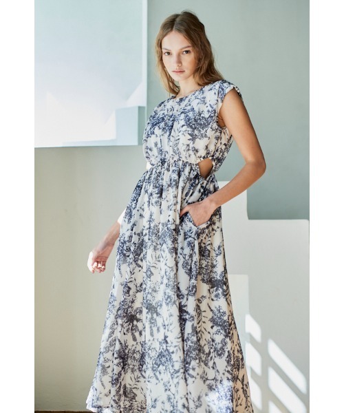 Estella.K ワンピース Sweetheart Linen Long Dress スカラップ