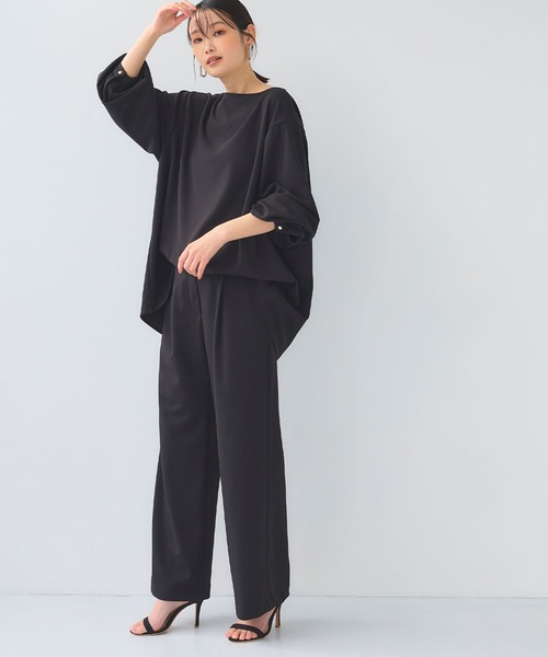 CROSS FUNCTION（クロスファンクション）の「《シワになりにくい》サマ美え ジョーゼットワイドパンツ【CF/クロスファンクション】（その他パンツ・レディース・ライトベージュ/ネイビー/ブラック・L/M/LL）」の10枚目の写真