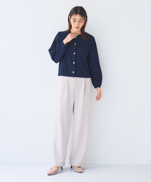 CROSS FUNCTION（クロスファンクション）の「《シワになりにくい》サマ美え ジョーゼットワイドパンツ【CF/クロスファンクション】（その他パンツ・レディース・ライトベージュ/ネイビー/ブラック・L/M/LL）」の16枚目の写真