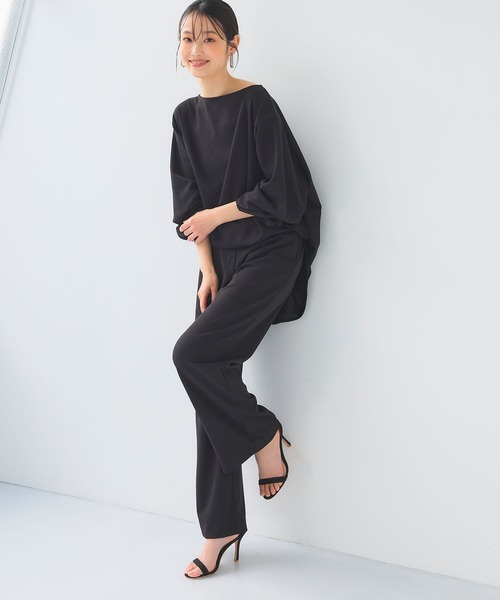 CROSS FUNCTION（クロスファンクション）の「《シワになりにくい》サマ美え ジョーゼットワイドパンツ【CF/クロスファンクション】（その他パンツ・レディース・ライトベージュ/ネイビー/ブラック・L/M/LL）」の13枚目の写真