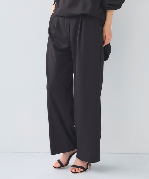 CROSS FUNCTION（クロスファンクション）の「《シワになりにくい》サマ美え ジョーゼットワイドパンツ【CF/クロスファンクション】（その他パンツ・レディース・ライトベージュ/ネイビー/ブラック・L/M/LL）」の6枚目の写真