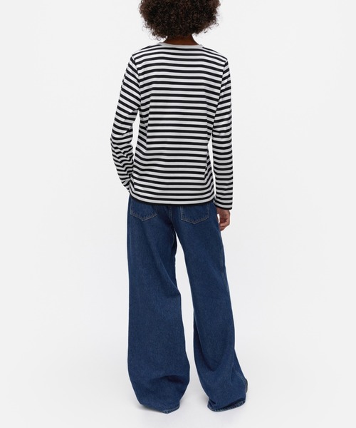 marimekko（マリメッコ）の「Tasaraita  / unisex shirt（Tシャツ/カットソー・レディース・ブラック・X-SMALL/SMALL/MEDIUM/LARGE/X-LARGE）」の3枚目の写真