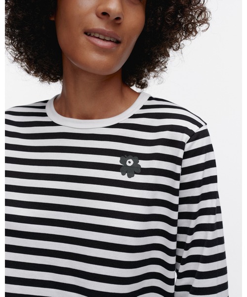 marimekko（マリメッコ）の「Tasaraita  / unisex shirt（Tシャツ/カットソー・レディース・ブラック・X-SMALL/SMALL/MEDIUM/LARGE/X-LARGE）」の4枚目の写真