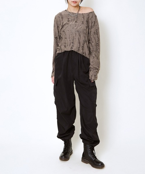 GORGE(ゴージ)の「脇ドロストダメージトップス(Tシャツ/カットソー・レディース・ブラウン/チャコール・F)」の14枚目の写真
