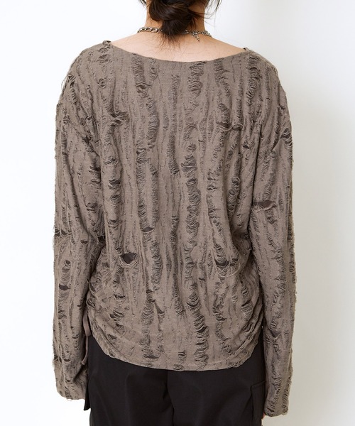 GORGE(ゴージ)の「脇ドロストダメージトップス(Tシャツ/カットソー・レディース・ブラウン/チャコール・F)」の19枚目の写真
