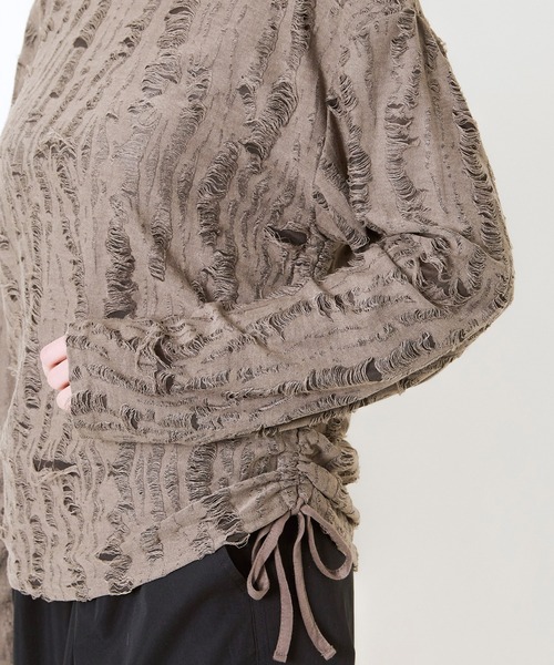GORGE(ゴージ)の「脇ドロストダメージトップス(Tシャツ/カットソー・レディース・ブラウン/チャコール・F)」の22枚目の写真