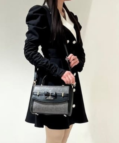 SAMANTHAVEGA（サマンサベガ）の「フローラルアクセントリボンショルダーバッグ（ショルダーバッグ・レディース・ライトブルー/ブラック/オフホワイト/ピンク・FREE）」の3枚目の写真