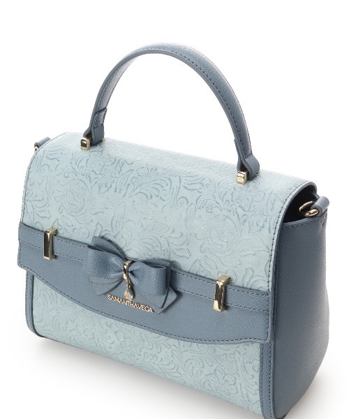 SAMANTHAVEGA（サマンサベガ）の「フローラルアクセントリボンショルダーバッグ（ショルダーバッグ・レディース・ライトブルー/ブラック/オフホワイト/ピンク・FREE）」の18枚目の写真