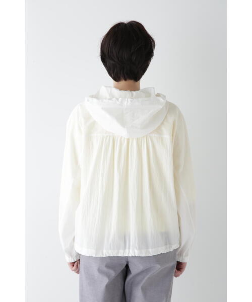 human woman（ヒューマンウーマン）の「◆コットンナイロンタイプライターシアーフーディーブルゾン（ブルゾン・レディース・ホワイト系その他/ホワイト・MEDIUM）」の7枚目の写真