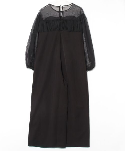 Settimissimo（セッティミッシモ）の「チュールトップス ドッキング オールインワン（つなぎ/オールインワン・レディース・ブラック/グレー・FREE）」の3枚目の写真