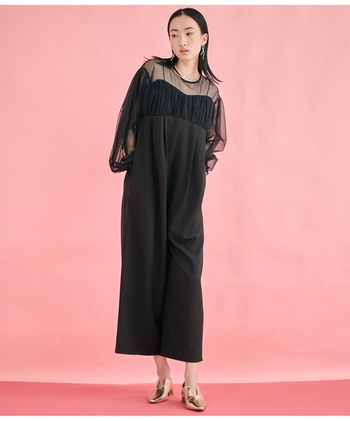 Settimissimo（セッティミッシモ）の「チュールトップス ドッキング オールインワン（つなぎ/オールインワン・レディース・ブラック/グレー・FREE）」の16枚目の写真