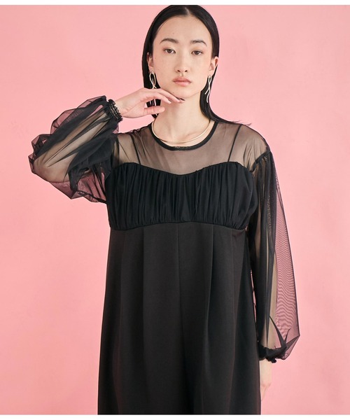 Settimissimo（セッティミッシモ）の「チュールトップス ドッキング オールインワン（つなぎ/オールインワン・レディース・ブラック/グレー・FREE）」の20枚目の写真