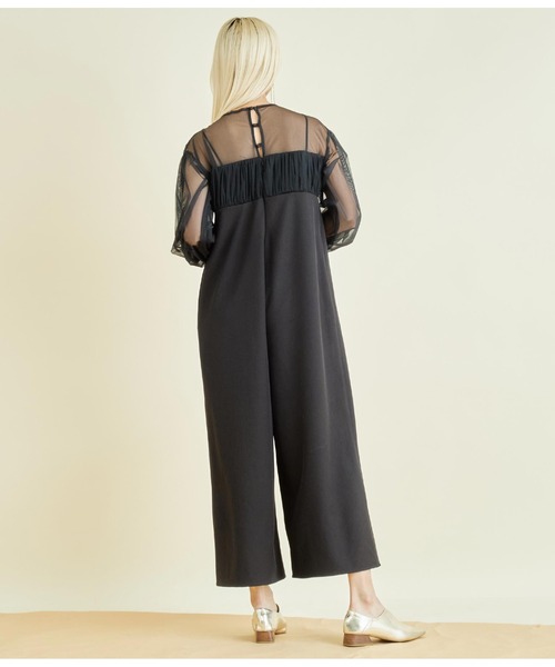 Settimissimo（セッティミッシモ）の「チュールトップス ドッキング オールインワン（つなぎ/オールインワン・レディース・ブラック/グレー・FREE）」の8枚目の写真