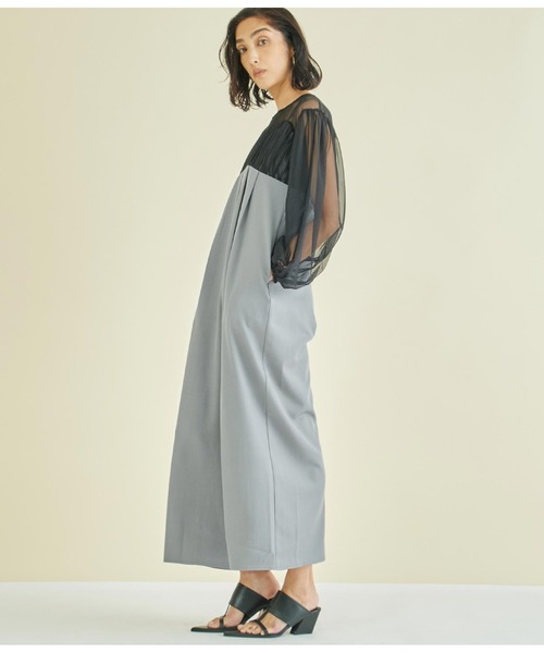 Settimissimo（セッティミッシモ）の「チュールトップス ドッキング オールインワン（つなぎ/オールインワン・レディース・ブラック/グレー・FREE）」の13枚目の写真