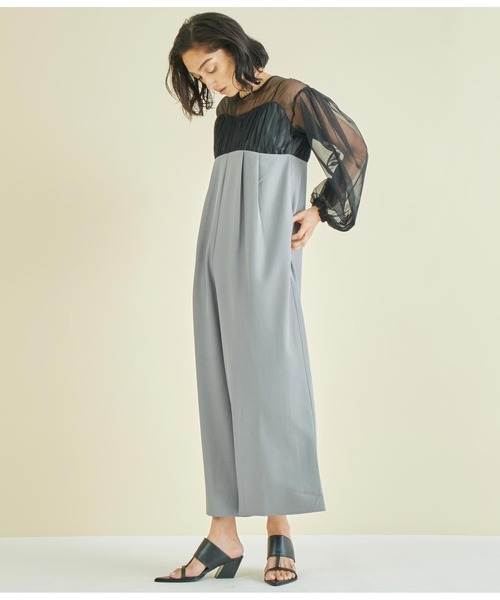 Settimissimo（セッティミッシモ）の「チュールトップス ドッキング オールインワン（つなぎ/オールインワン・レディース・ブラック/グレー・FREE）」の14枚目の写真