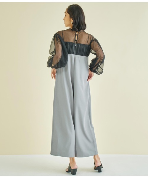 Settimissimo（セッティミッシモ）の「チュールトップス ドッキング オールインワン（つなぎ/オールインワン・レディース・ブラック/グレー・FREE）」の15枚目の写真