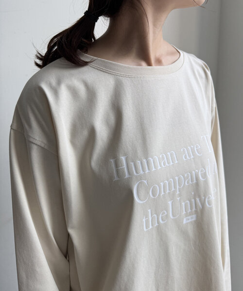 DouDou（ドゥドゥ）の「【WEB限定】HUMAN ARE TINY ロンTEE（Tシャツ/カットソー・レディース・ホワイト/ブラック/ベージュ・FREE）」の20枚目の写真