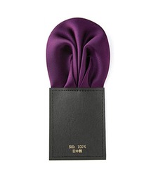 STYLE＝（スタイルイコール）の「【STYLE=】1秒でセット完了！ ポケットチーフ 挿すだけ ワンタッチ チーフ パフド スーツ ネクタイ 日本製 結婚式（ポケットチーフ・パープル系）」