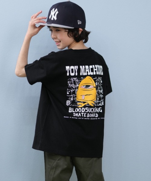 TOY　MACHINE（トイ　マシーン）の「TOY MACHINE/トイマシーン BLOOD SUCKING S/S T キッズ Tシャツ 25S901-42（Tシャツ/カットソー・キッズ・ブラック/ホワイト/オレンジ・140cm/150cm/160cm/130cm）」の3枚目の写真