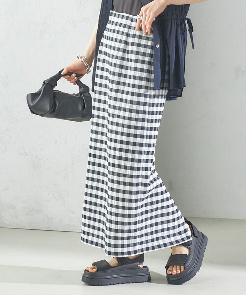 SHIPS（シップス）の「〈手洗い可能〉ギンガム チェック タイト スカート（スカート・レディース・ブラック・36/38）」の16枚目の写真