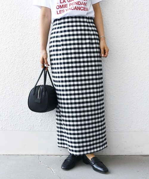 SHIPS（シップス）の「〈手洗い可能〉ギンガム チェック タイト スカート（スカート・レディース・ブラック・36/38）」の21枚目の写真