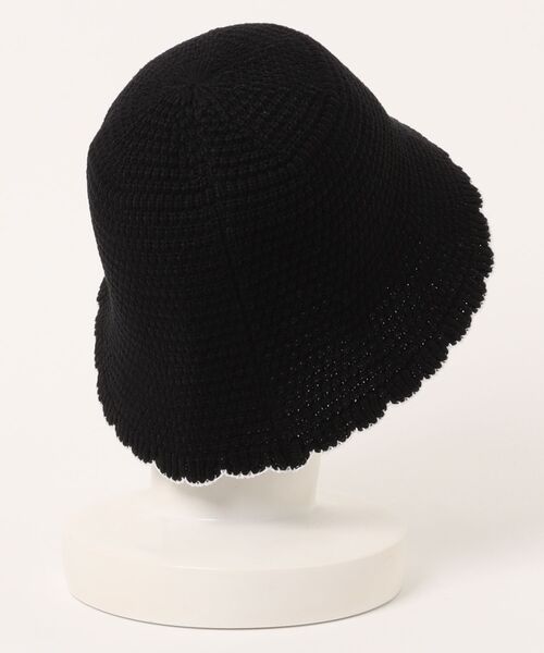 VitaFelice（ヴィータフェリーチェ）の「スカラップサーモチューリップハット バイカラー バケットハット 深め ペーパーハット クローシュハット（ハット・レディース・ベージュ/モカ/ブラック・FREE）」の4枚目の写真