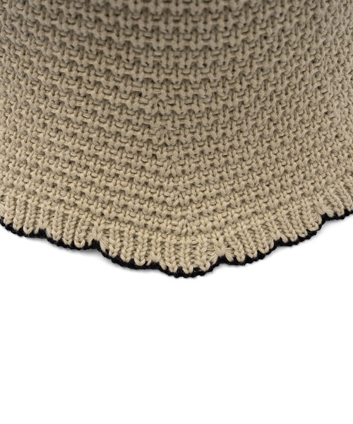 VitaFelice（ヴィータフェリーチェ）の「スカラップサーモチューリップハット バイカラー バケットハット 深め ペーパーハット クローシュハット（ハット・レディース・ベージュ/モカ/ブラック・FREE）」の17枚目の写真