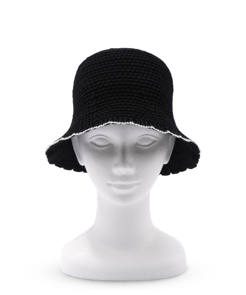 スカラップサーモチューリップハット バイカラー バケットハット 深め