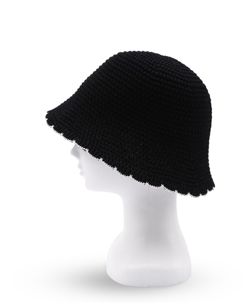 VitaFelice（ヴィータフェリーチェ）の「スカラップサーモチューリップハット バイカラー バケットハット 深め ペーパーハット クローシュハット（ハット・レディース・ベージュ/モカ/ブラック・FREE）」の14枚目の写真