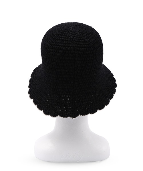 VitaFelice（ヴィータフェリーチェ）の「スカラップサーモチューリップハット バイカラー バケットハット 深め ペーパーハット クローシュハット（ハット・レディース・ベージュ/モカ/ブラック・FREE）」の5枚目の写真