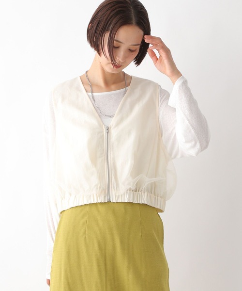 LEPSIM（レプシィム）の「チュールドッキングベスト　310085（その他アウター・レディース・チャコールグレー/カーキ/アイボリー・FREE）」の14枚目の写真