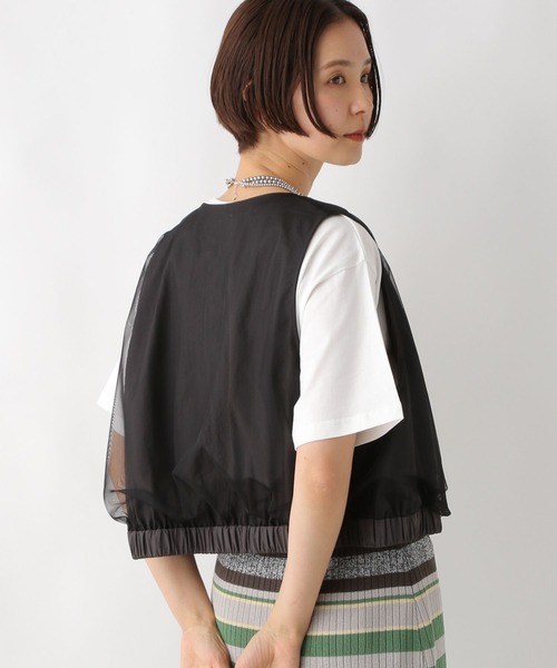 LEPSIM（レプシィム）の「チュールドッキングベスト　310085（その他アウター・レディース・チャコールグレー/カーキ/アイボリー・FREE）」の20枚目の写真