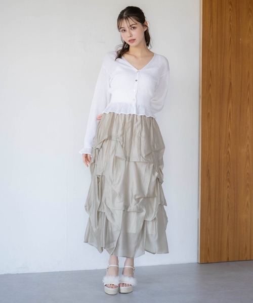 NOELA(ノエラ)の「ランダムタックシアースカート(スカート・レディース・オフホワイト/イエロー/ベージュ・S/M)」の21枚目の写真