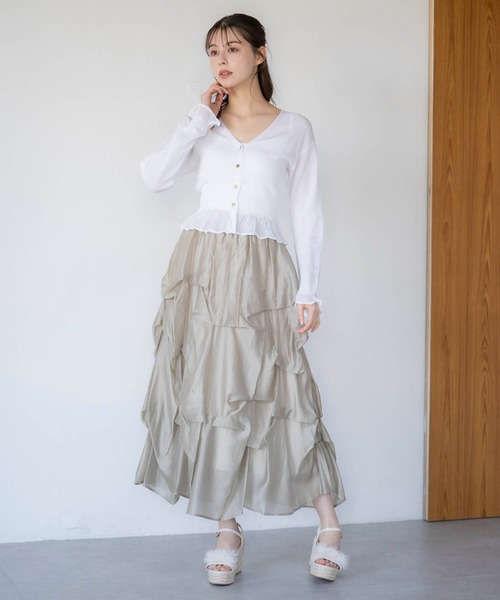 NOELA(ノエラ)の「ランダムタックシアースカート(スカート・レディース・オフホワイト/イエロー/ベージュ・S/M)」の19枚目の写真