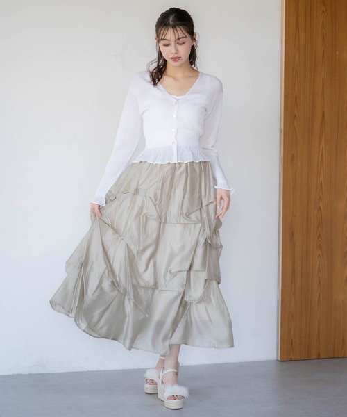 NOELA(ノエラ)の「ランダムタックシアースカート(スカート・レディース・オフホワイト/イエロー/ベージュ・S/M)」の10枚目の写真