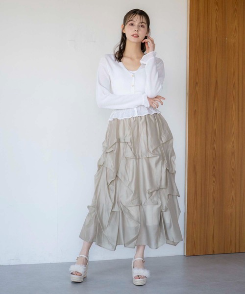 NOELA(ノエラ)の「ランダムタックシアースカート(スカート・レディース・オフホワイト/イエロー/ベージュ・S/M)」の14枚目の写真