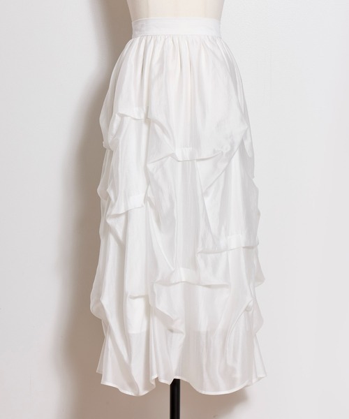 NOELA(ノエラ)の「ランダムタックシアースカート(スカート・レディース・オフホワイト/イエロー/ベージュ・S/M)」の12枚目の写真