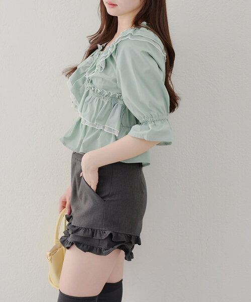 Another Branch olive des olive(アナザーブランチオリーブデオリーブ)の「【レディライクに】クロス衿ブラウス(シャツ/ブラウス・レディース・その他11/ストライプ/オフホワイト/ブラック/ミント/チェック・FREE)」の19枚目の写真