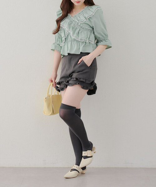 Another Branch olive des olive(アナザーブランチオリーブデオリーブ)の「【レディライクに】クロス衿ブラウス(シャツ/ブラウス・レディース・その他11/ストライプ/オフホワイト/ブラック/ミント/チェック・FREE)」の20枚目の写真