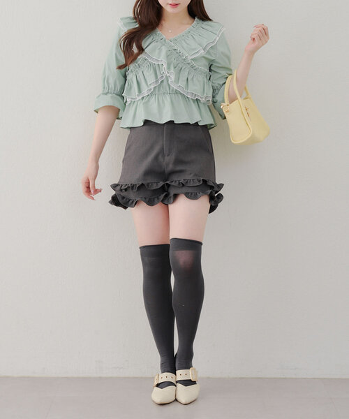 Another Branch olive des olive(アナザーブランチオリーブデオリーブ)の「【レディライクに】クロス衿ブラウス(シャツ/ブラウス・レディース・その他11/ストライプ/オフホワイト/ブラック/ミント/チェック・FREE)」の21枚目の写真