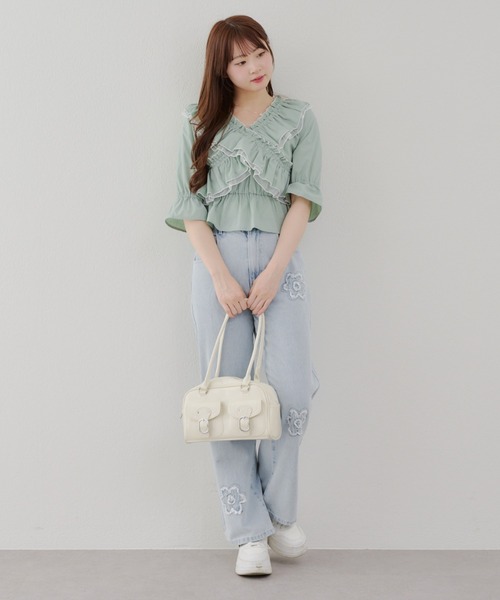 Another Branch olive des olive(アナザーブランチオリーブデオリーブ)の「【レディライクに】クロス衿ブラウス(シャツ/ブラウス・レディース・その他11/ストライプ/オフホワイト/ブラック/ミント/チェック・FREE)」の13枚目の写真
