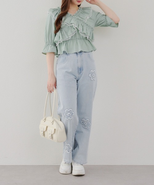 Another Branch olive des olive(アナザーブランチオリーブデオリーブ)の「【レディライクに】クロス衿ブラウス(シャツ/ブラウス・レディース・その他11/ストライプ/オフホワイト/ブラック/ミント/チェック・FREE)」の14枚目の写真