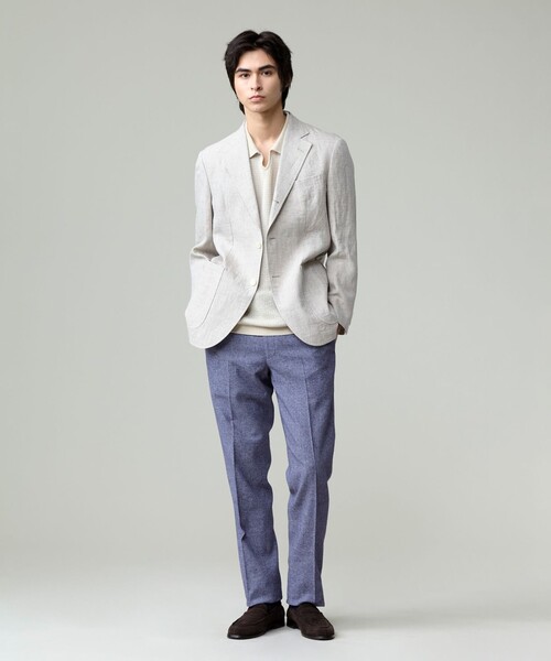セール】【HTBRID LINEN】スキッパーニット ポロシャツ