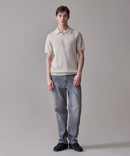J.PRESS(ジェイプレス)の「【HTBRID LINEN】スキッパーニット ポロシャツ(ポロシャツ・メンズ・ネイビー系1/ベージュ系1・MEDIUM/X-LARGE/LARGE)」の4枚目の写真