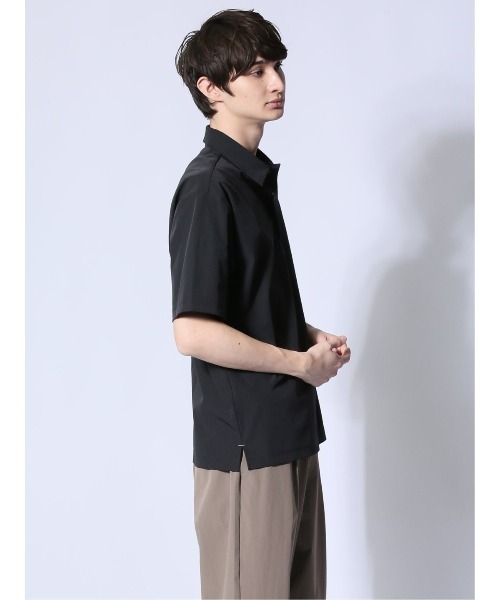 m.f.editorial（エムエフエディトリアル）の「【ストレッチ 防シワ】m.f.エディトリアル メンズ circle motion NPU ポロシャツ(セットアップ可能)（ポロシャツ・メンズ・ベージュ/ブラック・MEDIUM/X-LARGE/LARGE）」の6枚目の写真