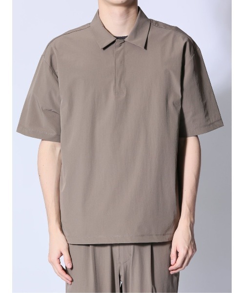 m.f.editorial（エムエフエディトリアル）の「【ストレッチ 防シワ】m.f.エディトリアル メンズ circle motion NPU ポロシャツ(セットアップ可能)（ポロシャツ・メンズ・ベージュ/ブラック・MEDIUM/X-LARGE/LARGE）」の20枚目の写真