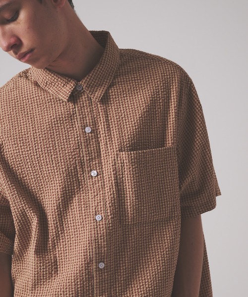 FIRST DOWN（ファーストダウン）の「サッカー ショートスリーブ シャツ（シャツ/ブラウス・メンズ・イエロー/ブラック/レンガ・XL/M/L）」の3枚目の写真