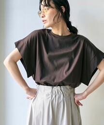 スムースドロップショルダー半袖プルオーバー