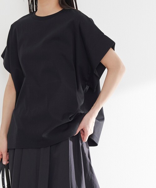 RONEL(ロネル)の「スムースドロップショルダー半袖プルオーバー(Tシャツ/カットソー・レディース・ブラック/ホワイト/ダークブラウン/モカ・S/M)」の16枚目の写真